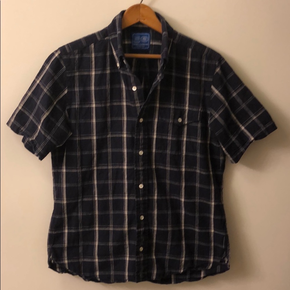 J.Press Short Sleeved Buttoned Down Shirt, Navy